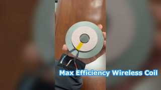 A combinação de bobina de camada dupla de 90 mm e blindagem magnética maximiza diretamente a eficiência.