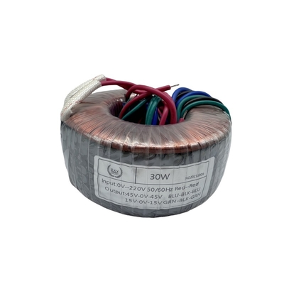 Transformador de potência toroidal de 30W 0-220V Entrada 36V 45V-0-45V 15V-0V-15V Saída