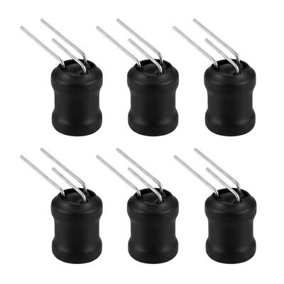 Indutor de Potência Ferrite Radial de 3 Pinos com Indutância Ajustável de 120uH a 115mH, Alta Resistência a Corrente e Baixa Perda